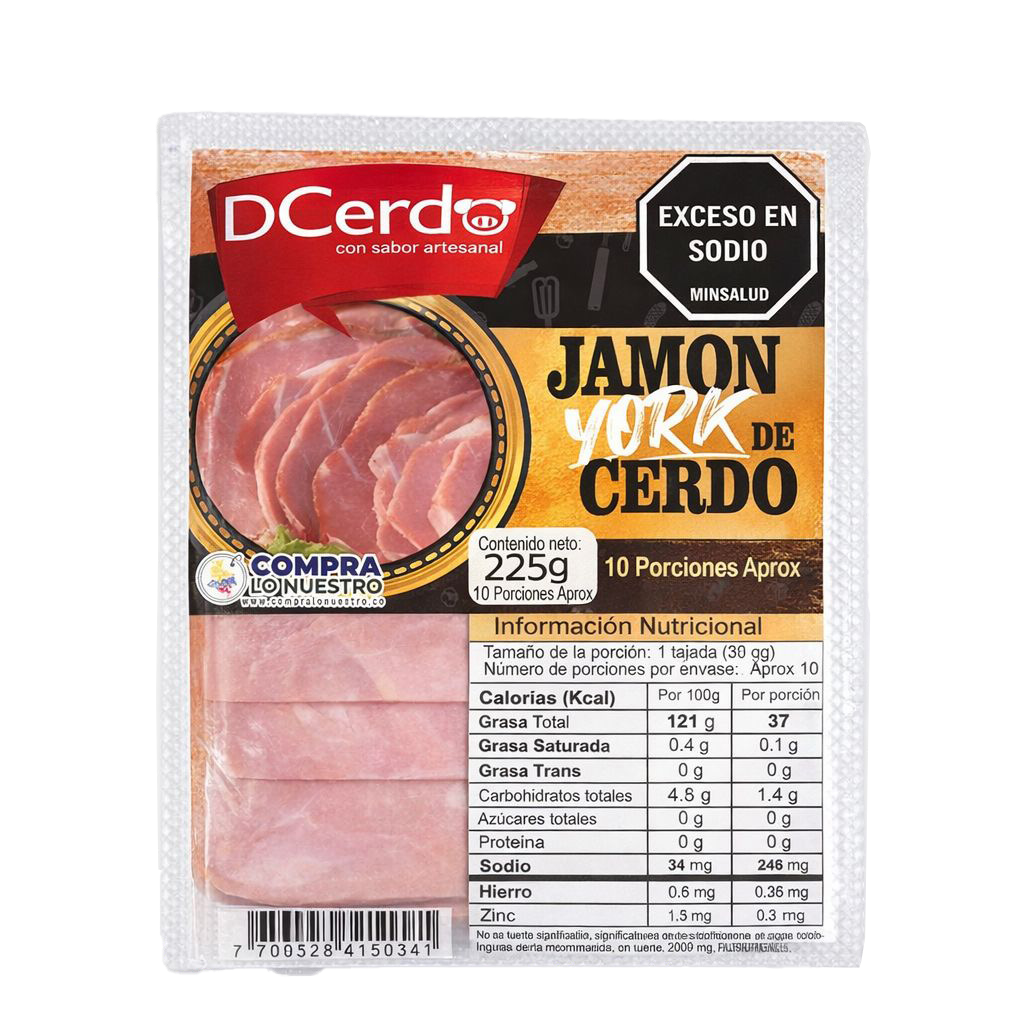 Jamón york de cerdo ahumado